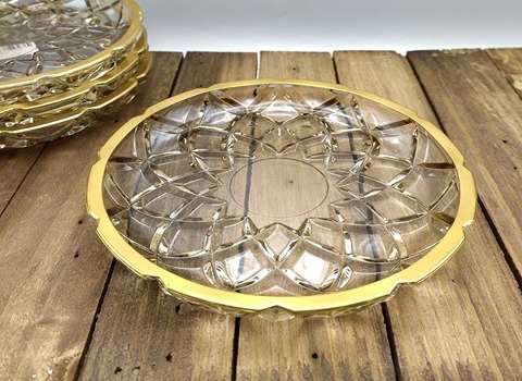 پیش دستی بلور قدیمی با طرح موج دار و بدنه شفاف و مقاوم